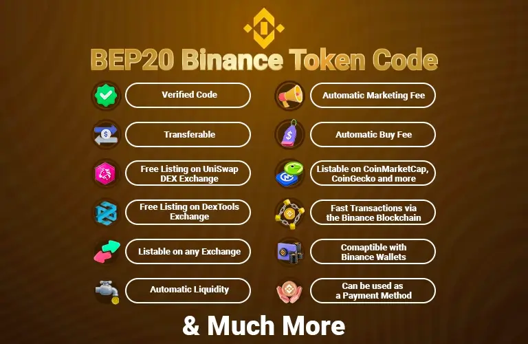 Launch Your own BEP20 Binance Smart Chain BSC Tokens with Full Features