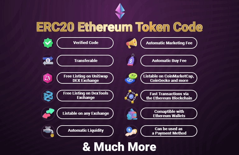 Launch Your own ERC20 Ethereum Tokens with Full Features